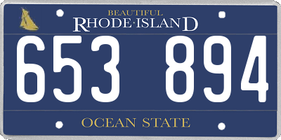 RI license plate 653894