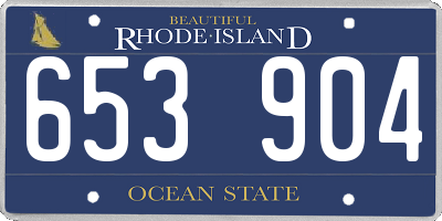 RI license plate 653904