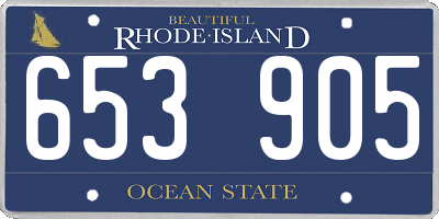 RI license plate 653905