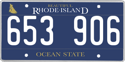 RI license plate 653906