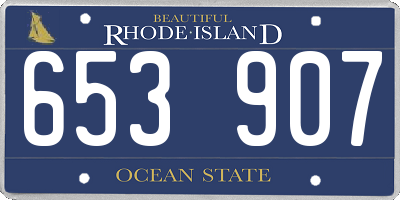 RI license plate 653907
