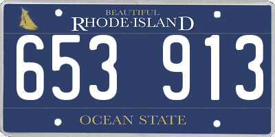 RI license plate 653913