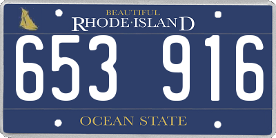 RI license plate 653916