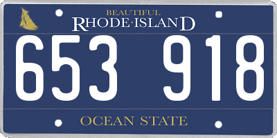 RI license plate 653918