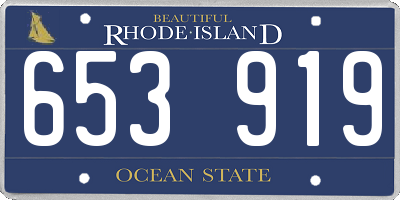 RI license plate 653919