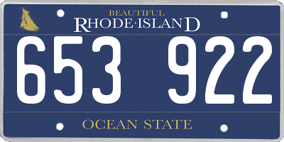 RI license plate 653922