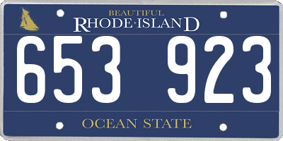 RI license plate 653923