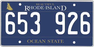 RI license plate 653926