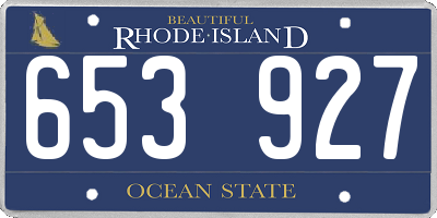 RI license plate 653927
