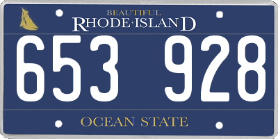 RI license plate 653928