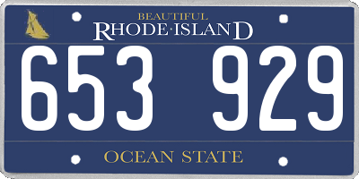 RI license plate 653929
