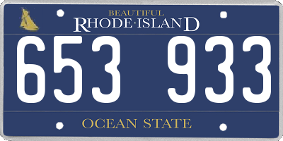 RI license plate 653933