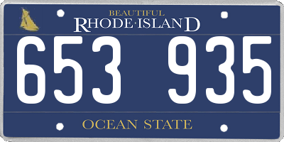 RI license plate 653935