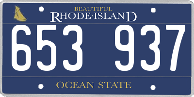 RI license plate 653937