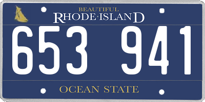 RI license plate 653941