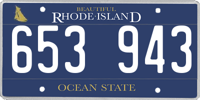 RI license plate 653943
