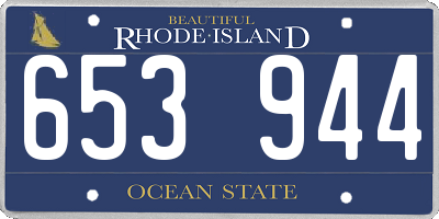 RI license plate 653944