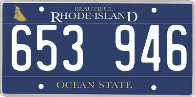 RI license plate 653946