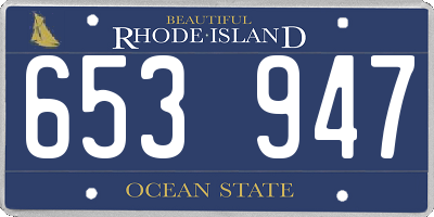 RI license plate 653947
