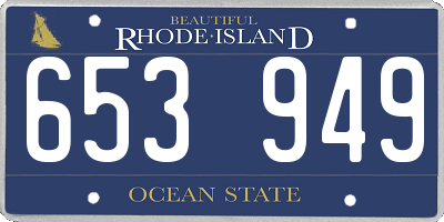 RI license plate 653949
