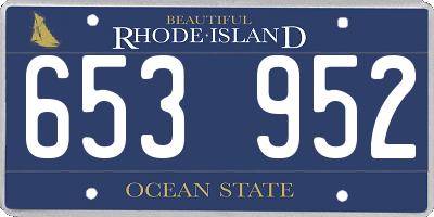 RI license plate 653952