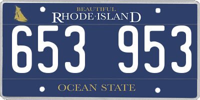 RI license plate 653953