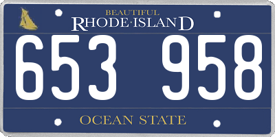 RI license plate 653958