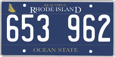 RI license plate 653962