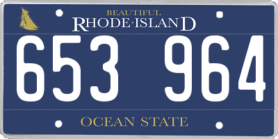 RI license plate 653964