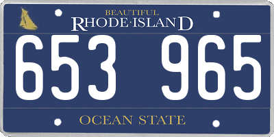 RI license plate 653965