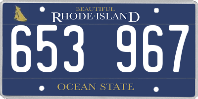 RI license plate 653967