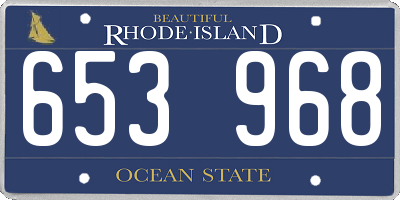 RI license plate 653968