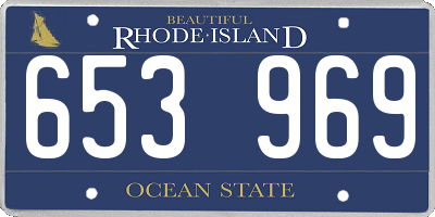 RI license plate 653969