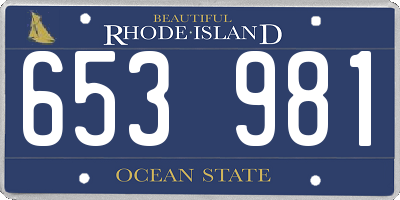 RI license plate 653981