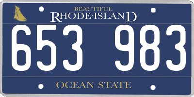 RI license plate 653983