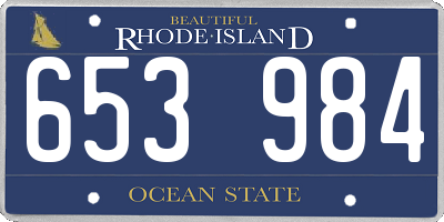 RI license plate 653984