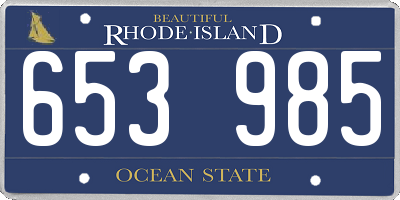 RI license plate 653985