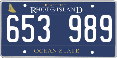 RI license plate 653989