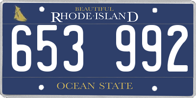 RI license plate 653992