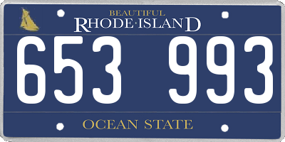 RI license plate 653993
