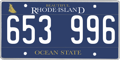 RI license plate 653996