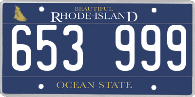 RI license plate 653999
