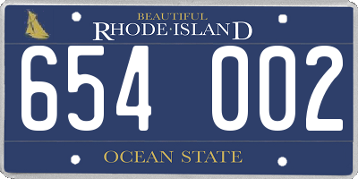 RI license plate 654002