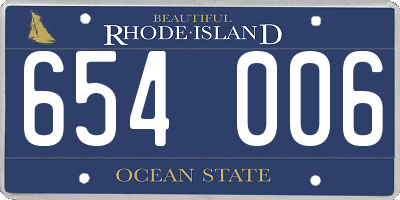 RI license plate 654006