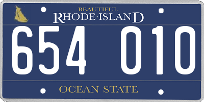 RI license plate 654010