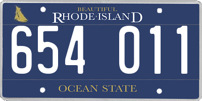 RI license plate 654011