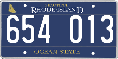 RI license plate 654013