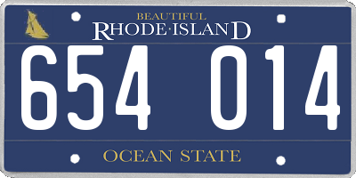 RI license plate 654014