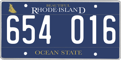 RI license plate 654016