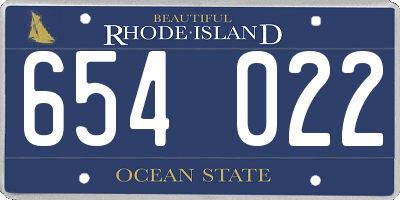 RI license plate 654022